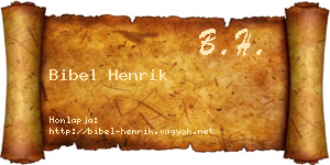Bibel Henrik névjegykártya